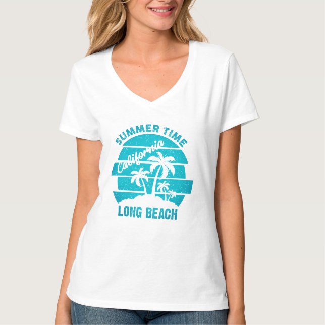 Camiseta Tiempo de verano, larga playa de California (Anverso)