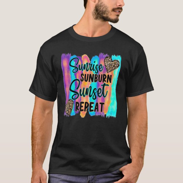 Camiseta Tiempo de verano Leopardo Sunrise Sunburn Sunset R (Anverso)