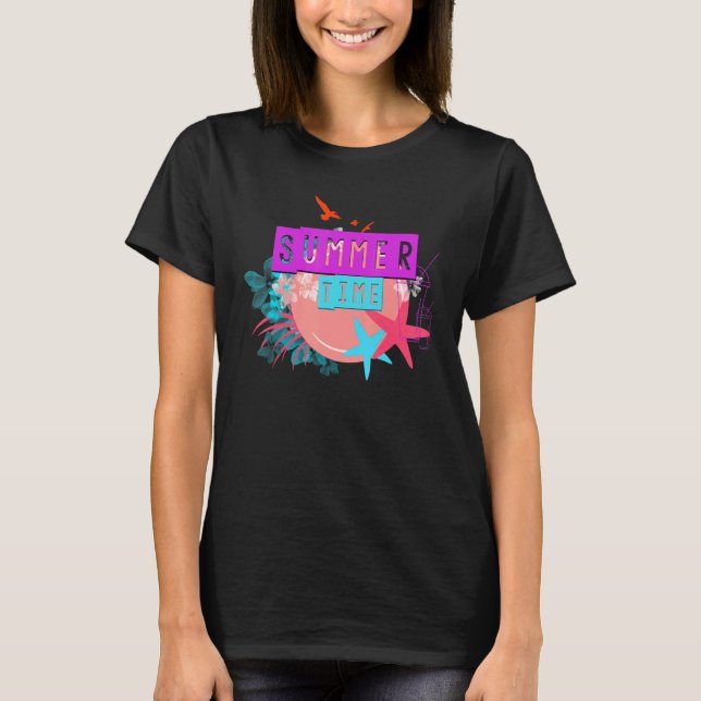 Camiseta Tiempo De Verano Moderno Para Hombres Y Jóvenes (Anverso)