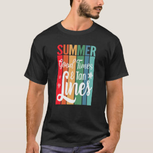 Camiseta Tiempo de Verano y Líneas de Bronceado Vacaciones