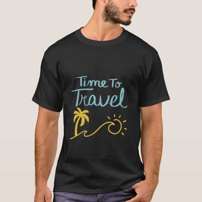 Camiseta Tiempo De Viajar A La Playa (Anverso)