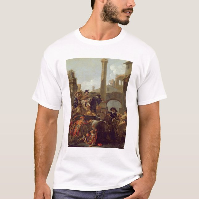 Camiseta Tiempo del carnaval en Roma, 1653 (aceite en lona) (Anverso)