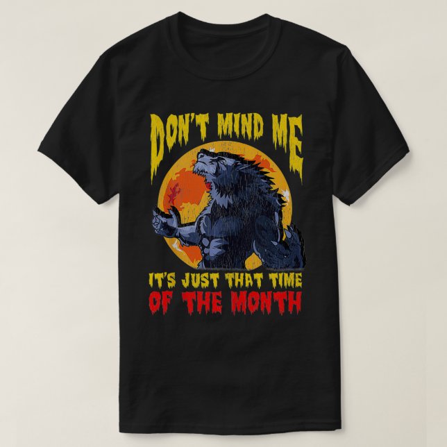Camiseta Tiempo del mes divertido Werewolf (Diseño del anverso)