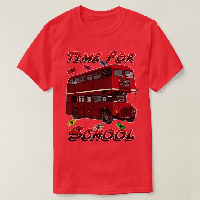 Camiseta Tiempo para el autobús escolar 2 (Diseño del anverso)