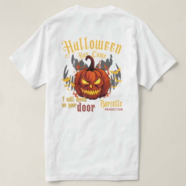 Camiseta Tiempo para el miedo real de Halloween (Reverso del diseño)