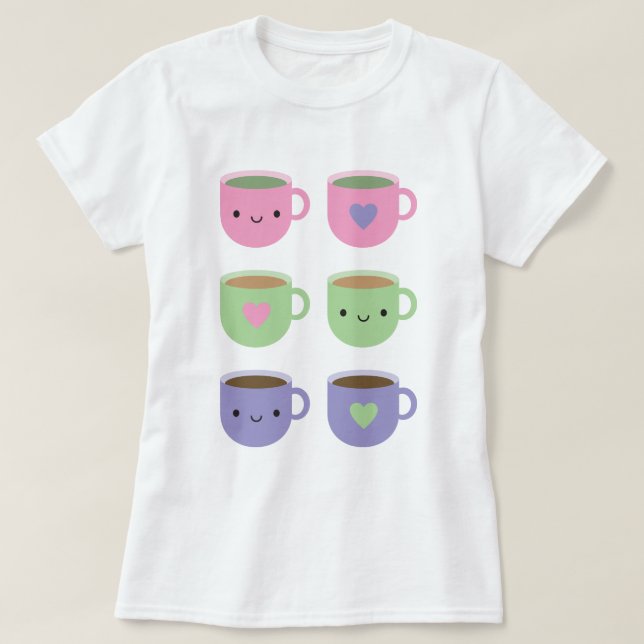 Camiseta Tiempo para el té - Copa Kawaii de té (Diseño del anverso)