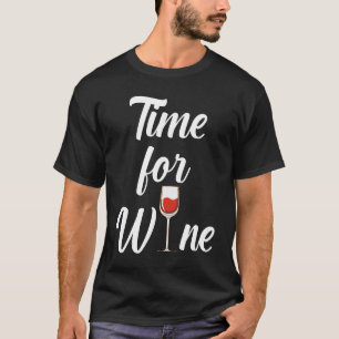 Camiseta Tiempo para que el vino diga "Vino Rojo" y "Vidrio