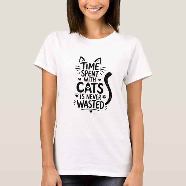 Camiseta Tiempo pasado con gatos (Anverso)