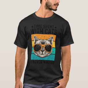 Camiseta Tiempo Pasado Con Gatos Nunca Es Perdido Dueño De