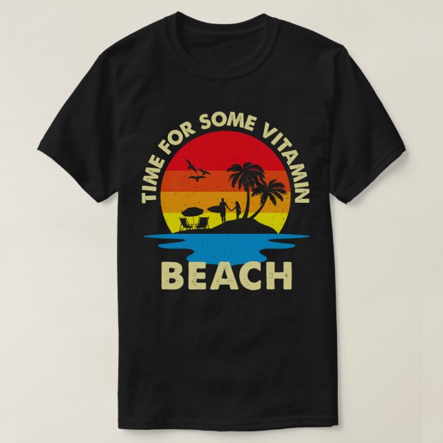 Camiseta Tiempo Retro Para Una Playa De Vitamina (Diseño del anverso)