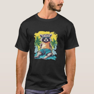 Camiseta Tiempos de vida con este gracioso mapache en trave