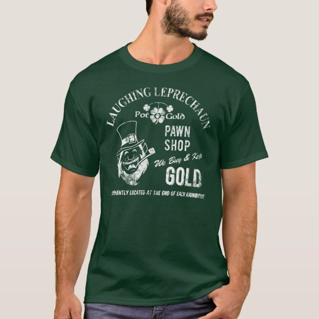 Camiseta Tienda de empeño de risa del Leprechaun (Anverso)