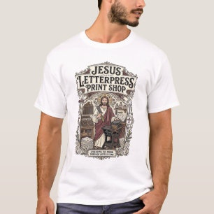 Camiseta Tienda de Impresión Jesus Letterpress Jesus Letter