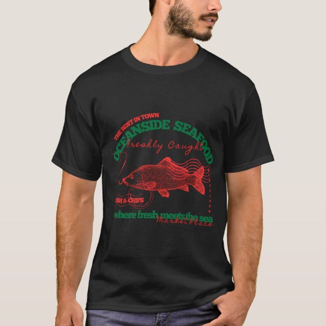 Camiseta Tienda de mariscos de Oceanside (Anverso)