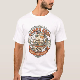 Camiseta Tienda de Ramen Gato Tienda de Ramen Gato Arte Vec