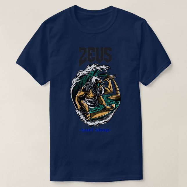 Camiseta tienda de surf de zeus (Diseño del anverso)