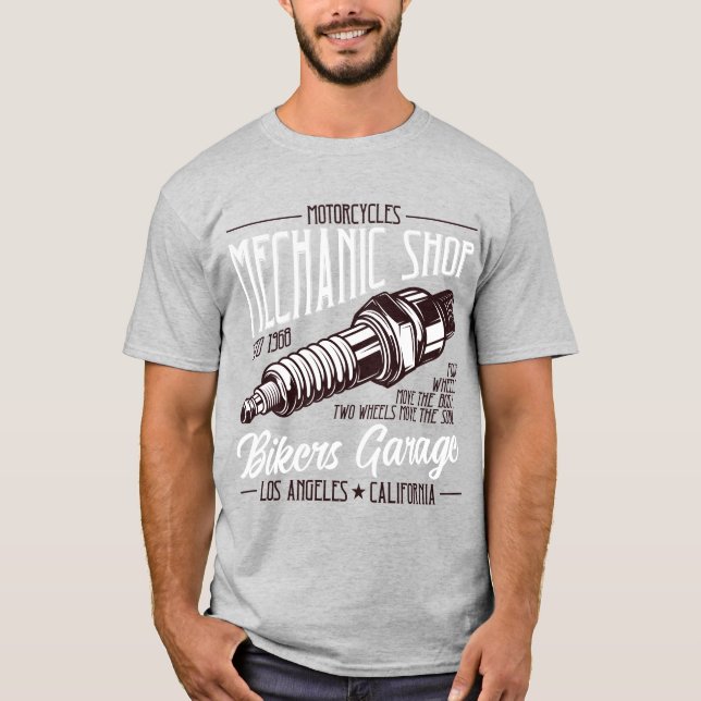 Camiseta Tienda mecánica de motocicletas (Anverso)
