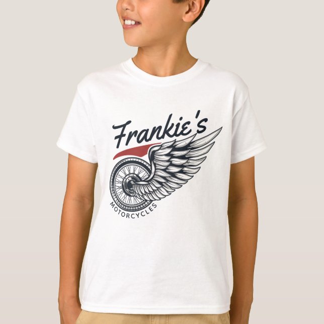 Camiseta Tienda personalizada de motocicletas Volando en bi (Anverso)