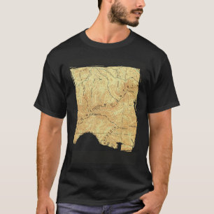 Camiseta Tienda y mochila sobre fondo del mapa de topes
