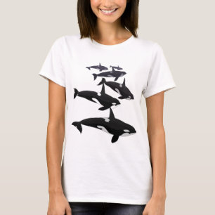 Camiseta Tiendas de arte de ballena Orca para mujeres
