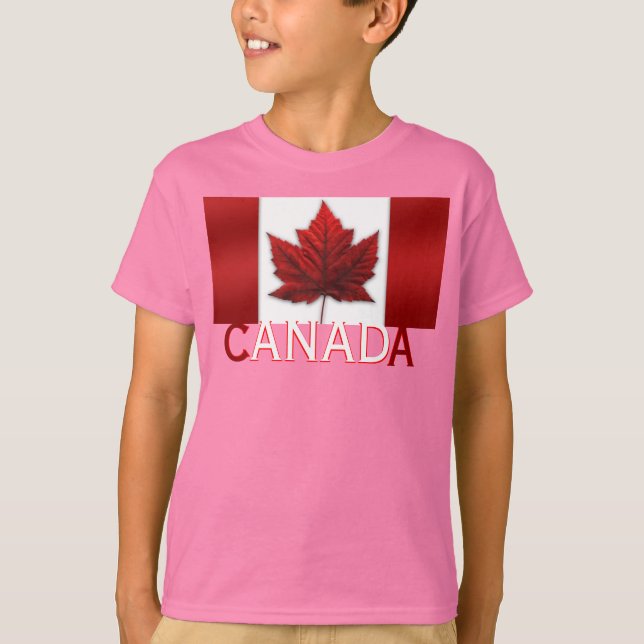 Camiseta Tiendas de recuerdo de niños de Canadá con bandera (Anverso)