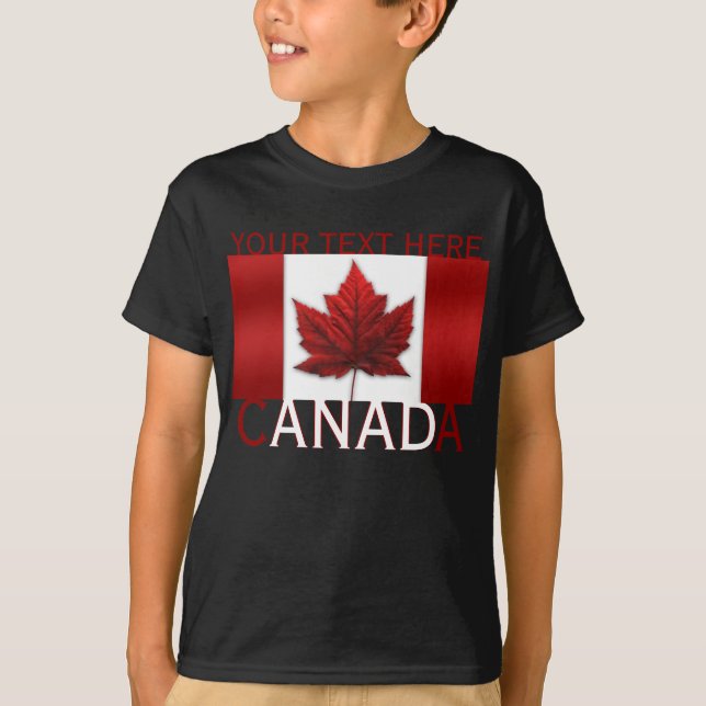 Camiseta Tiendas de recuerdo de niños de Canadá con bandera (Anverso)