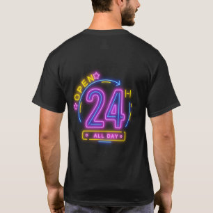 Camiseta Tiendas Neon abiertas las 24 horas Cling Templet