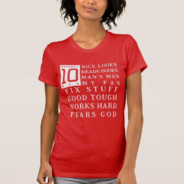 Camiseta Tiene 10 años | El hombre perfecto (Anverso)