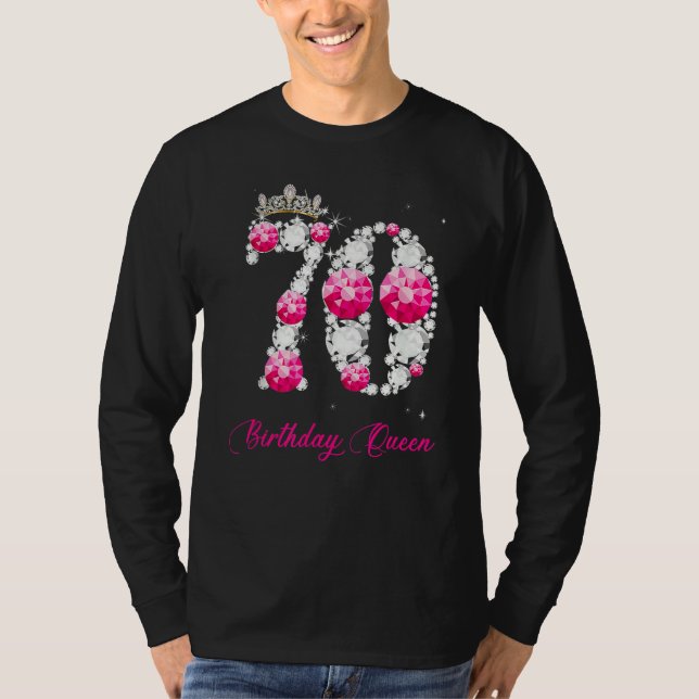 Camiseta Tiene 70 años y es mi 70 cumpleaños Reina Diamante (Anverso)