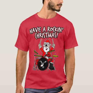 Camiseta Tiene Un Navidad Rockinx27 Santa Drummer