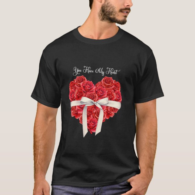 Camiseta Tienes mi corazón rojo día de San Valentín (Anverso)