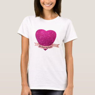 Camiseta tienes mi corazón rosado