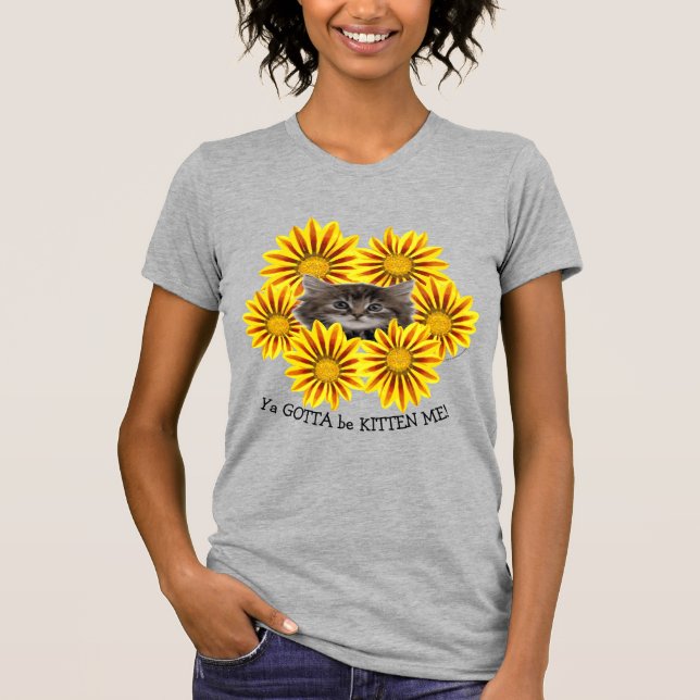 Camiseta ¡Tienes Que Estar Gatito! Sunflower amarillo bonit (Anverso)