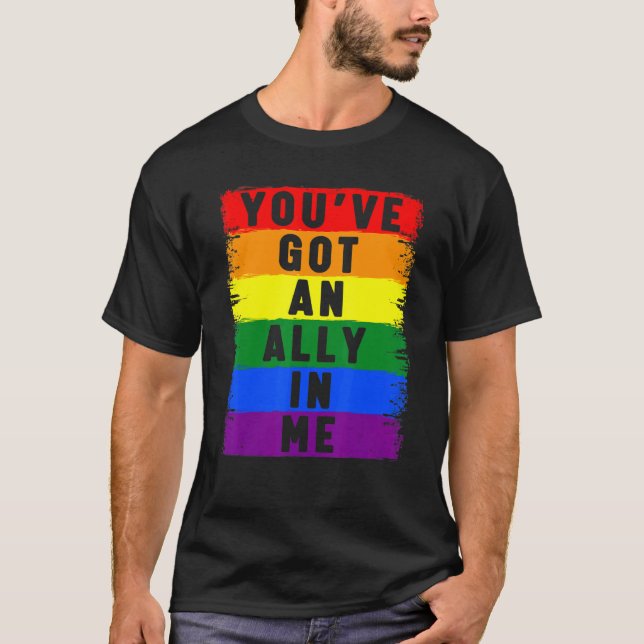 Camiseta Tienes un aliado en mí Lgbt Lesbian Bisexual Pri (Anverso)