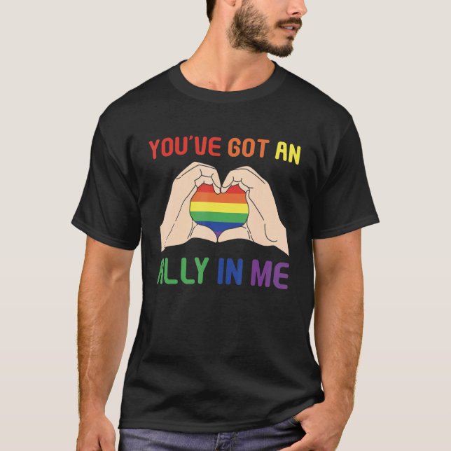 Camiseta Tienes un aliado en mí, mes del orgullo Lgbt (Anverso)
