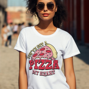 Camiseta Tienes una pizza mi corazón retro