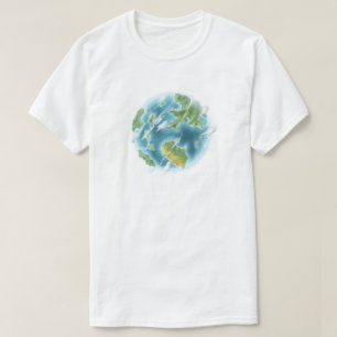 Camiseta Tierno Planeta Tierra de Dibujos Animados Ecológic