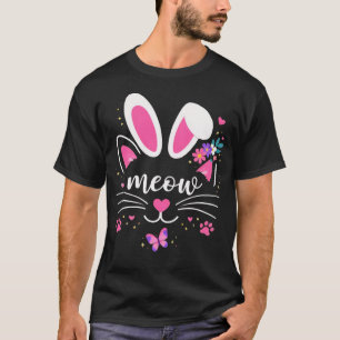 Camiseta Tiernos bigotes de gato con orejas de conejo en co