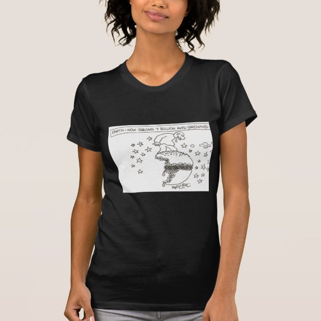 Camiseta Tierra: ¡ahora servicio de 7 mil millones y (Anverso)