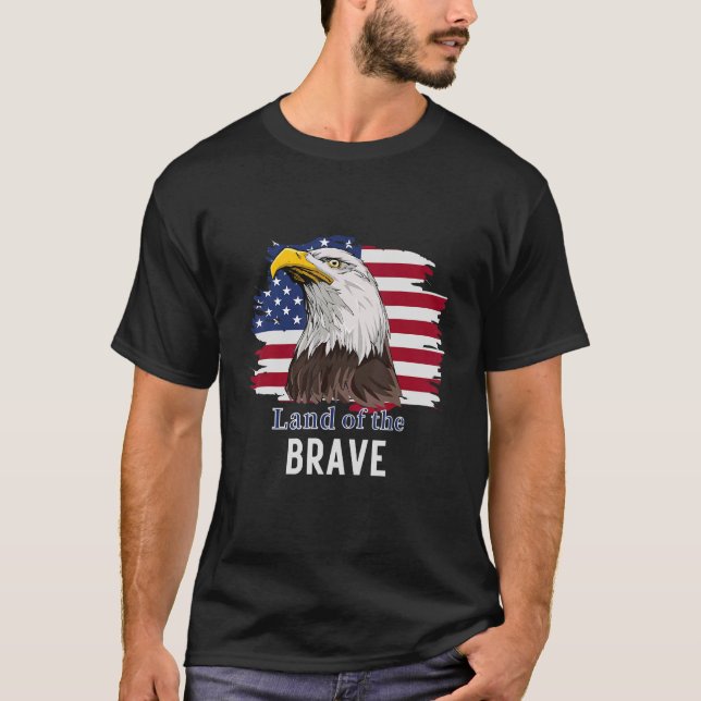 Camiseta Tierra Americana de Águila Calva del Valiente Patr (Anverso)