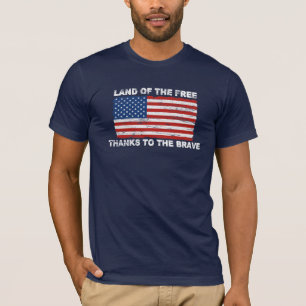Camiseta Tierra apenada de la bandera de los E.E.U.U. de la