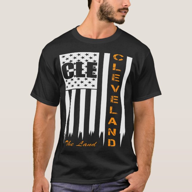Camiseta Tierra Cleveland con bandera estadounidense de la  (Anverso)