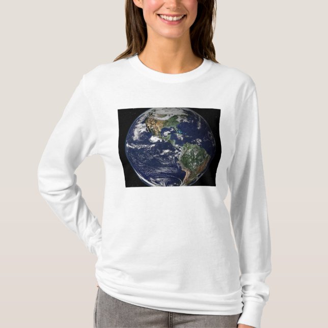 Camiseta Tierra completa mostrando América del Norte y del  (Anverso)