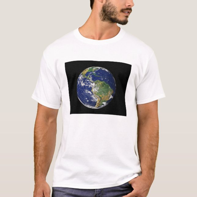 Camiseta Tierra completa mostrando América del Sur (Anverso)