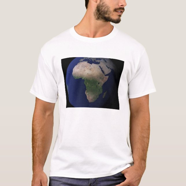 Camiseta Tierra completa que muestra África, Europa y Medio (Anverso)