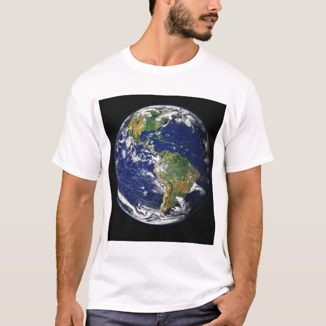 Camiseta Tierra completa que muestra el hemisferio occident (Anverso)