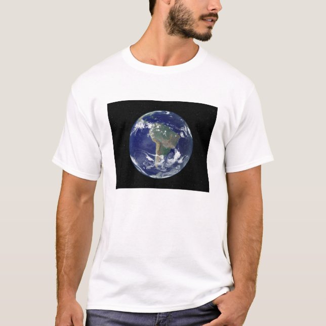 Camiseta Tierra completamente iluminada centrada en Sudamér (Anverso)