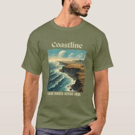 Camiseta Tierra costera se encuentra con el océano al borde