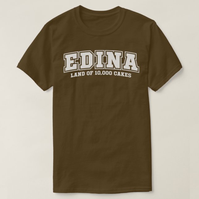 Camiseta Tierra de Edina de 10000 pasteles (Diseño del anverso)