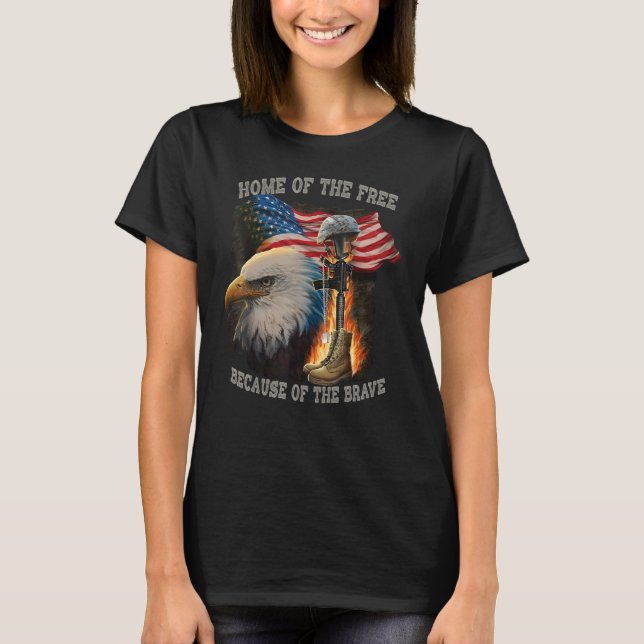 Camiseta Tierra De Estados Unidos Del Hogar Libre Por Los V (Anverso)